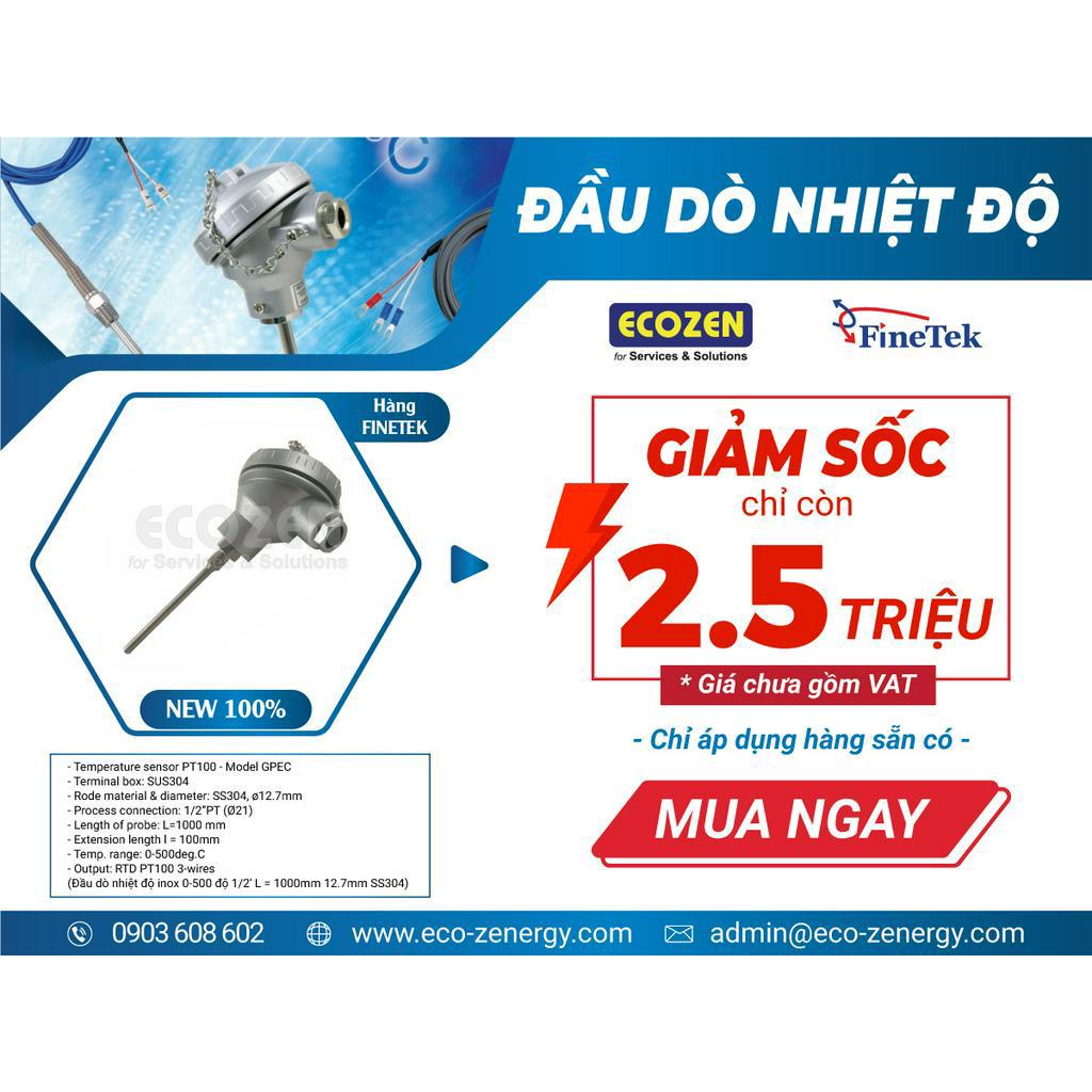 Đầu dò nhiệt độ PT100 Finetek Model GP/GK - ECOZEN