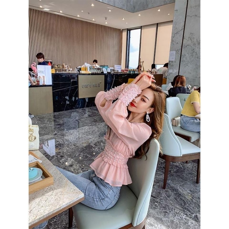 Áo Sơ Mi Chiffon Tay Dài Cổ Chữ V Thời Trang Mùa Thu 2022 Phong Cách Phương Tây