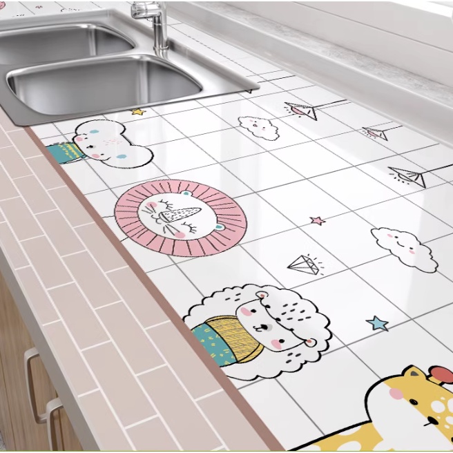 Giấy dán tường bếp tráng nhôm cách nhiệt khổ 0.6x2.5M, miếng decal chống dầu mỡ dễ lau chùi