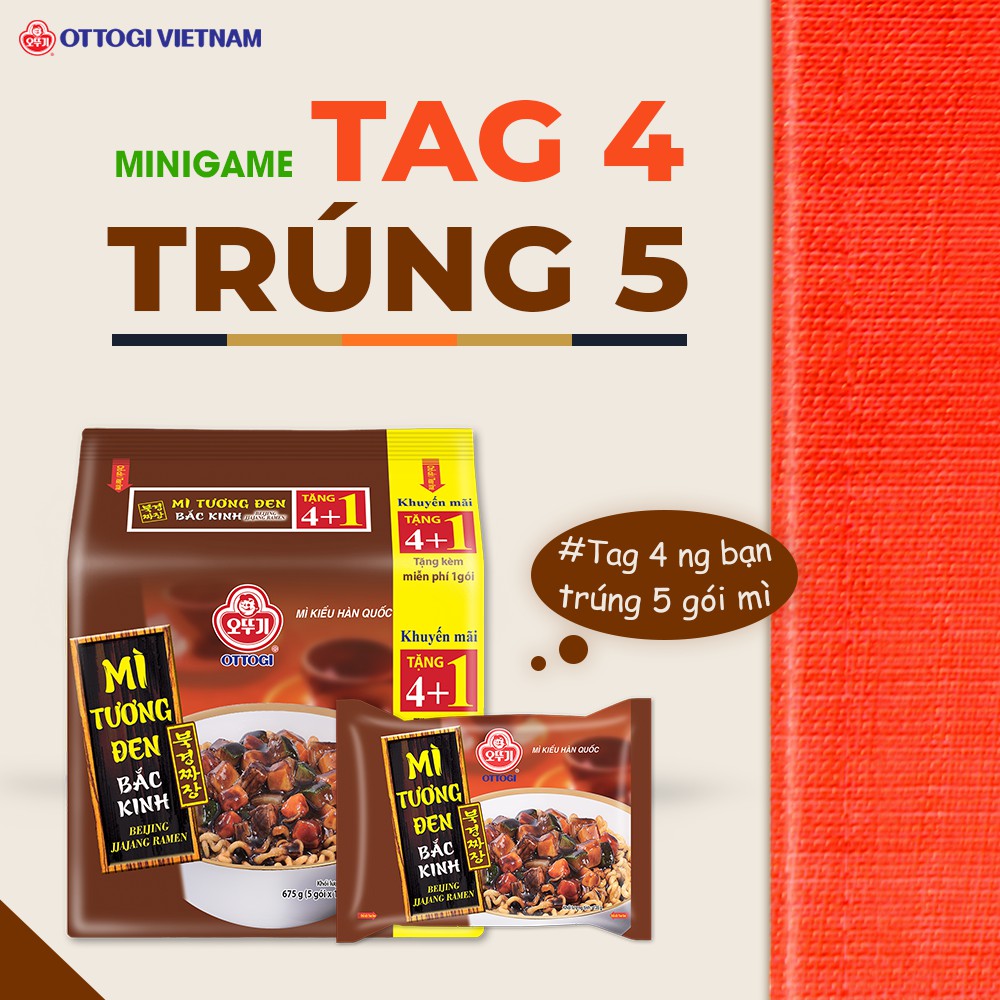 Mì tương đen Hàn Quốc Ottogi lốc 5 gói
