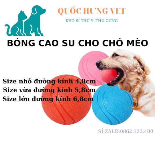 Bóng cao su đặc sọc đồ chơi cho thú cưng QUỐC HƯNG VET-2385-2386-2387