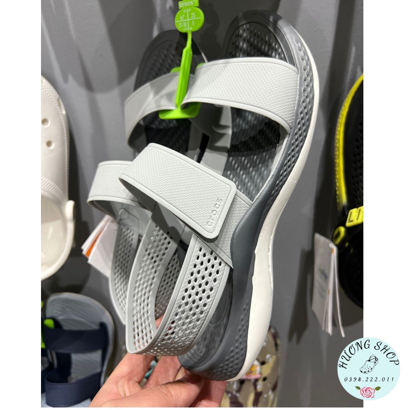 Sandal Literide 360 clog màu ghi đậm êm, mềm, nhẹ cho nữ