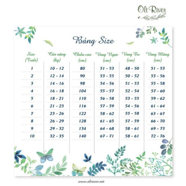 Váy đầm bé gái thương hiệu Oli River