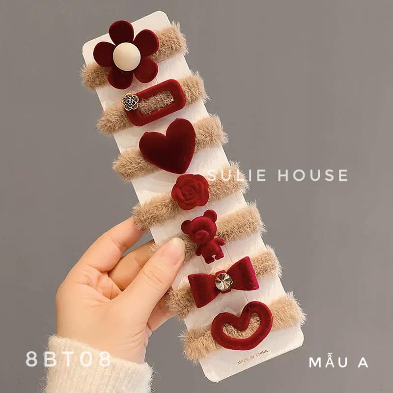 Set 7 chun buộc tóc lông thỏ - 8BT08