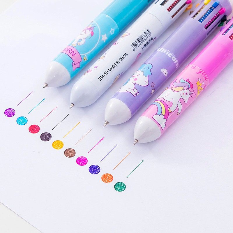 Bút bi 10 màu ngộ nghĩnh nhiều hình