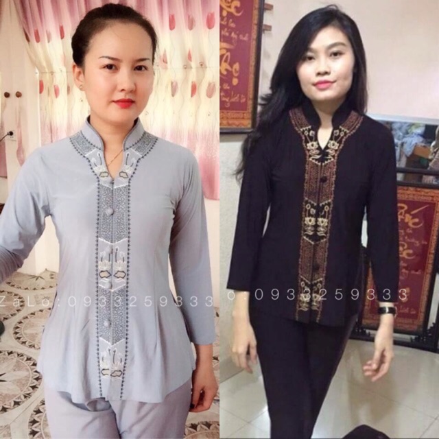 ĐỒ LAM # CỔ TÀU THÊU LẮC SEN