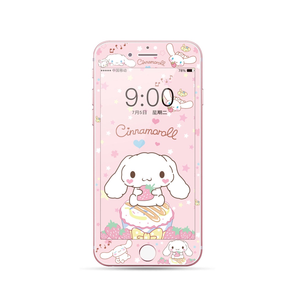 Ốp Điện Thoại Kính Cường Lực Viền Mềm In Hình Hoạt Hình Cho Iphone 4S 11 6plus / 7Plus / 8Plus 5 / 5s xsmax xr