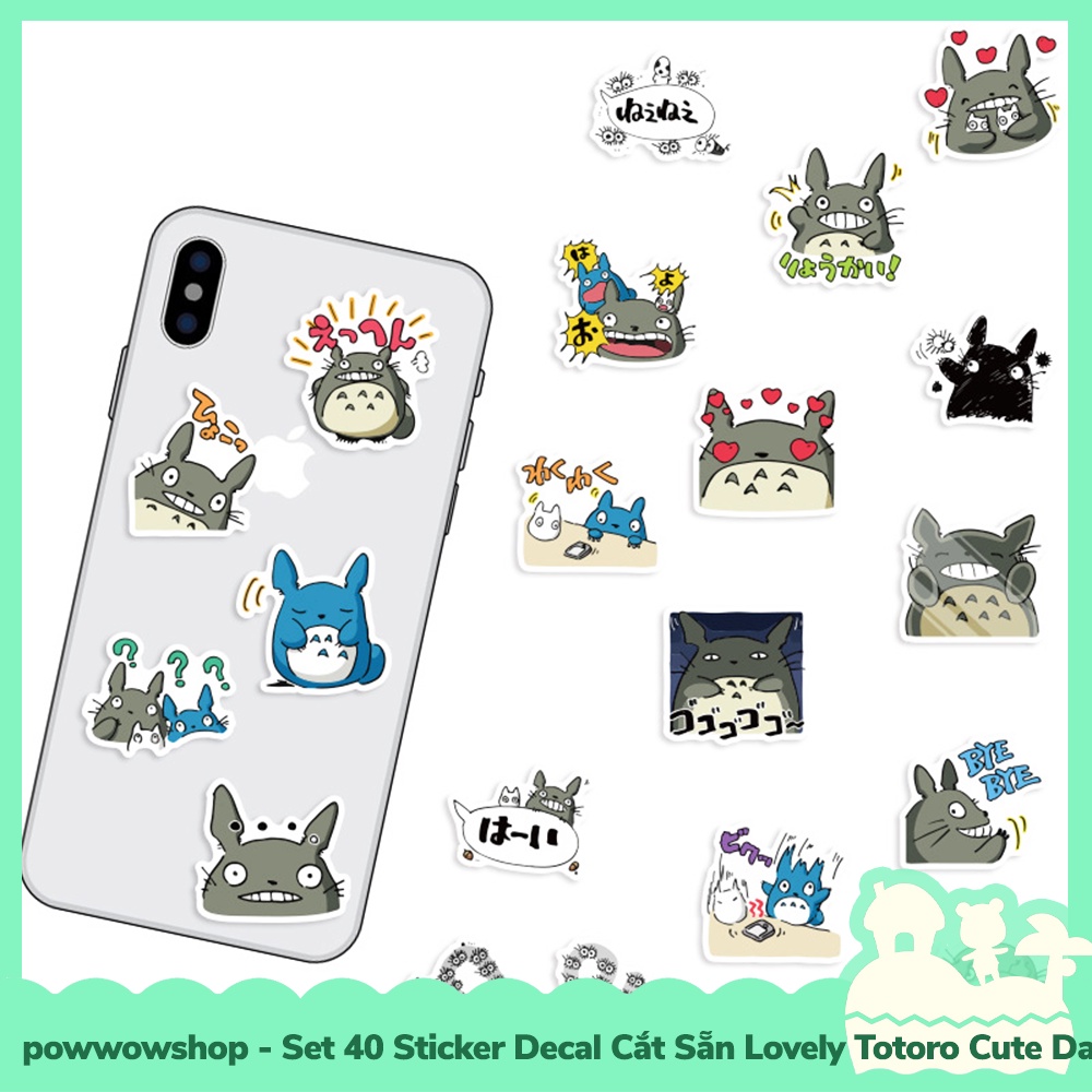 [Sẵn VN - Hỏa Tốc] Set 40 Sticker Mini Decal Dán Trang Trí Vật Dụng Mẫu Lovely Totoro Cute Days