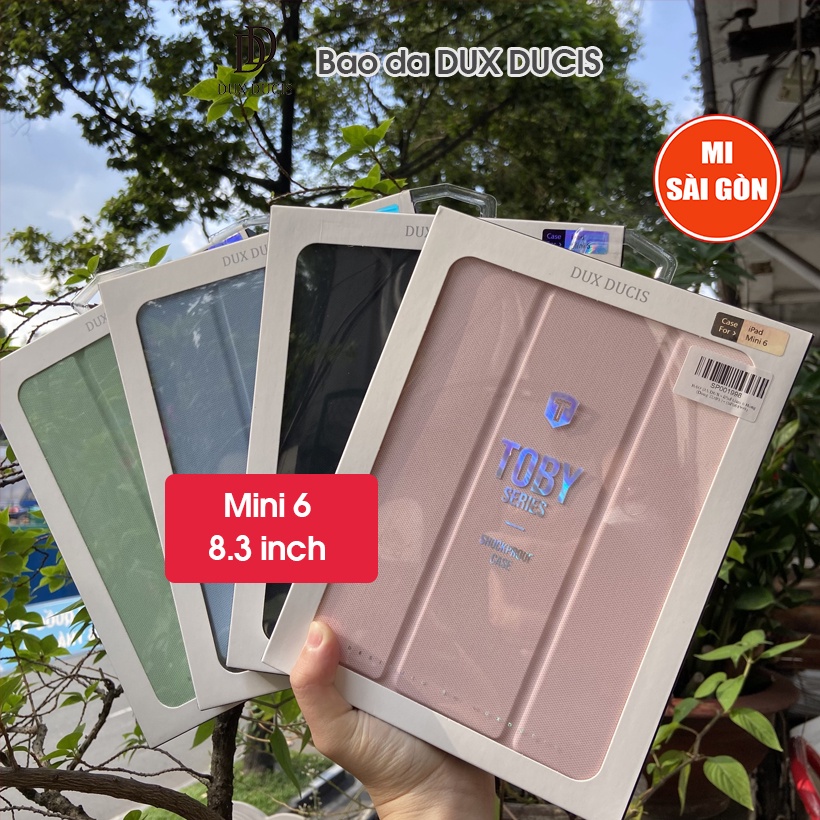 [Hỏa Tốc HCM] Bao da DUX DUCIS iPad Mini 6 (TOBY SERIES) - Mặt lưng trong, Có Khay Đựng Bút - Xanh lá
