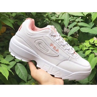 Free ship + Full box giày fila trắng lõi hồng