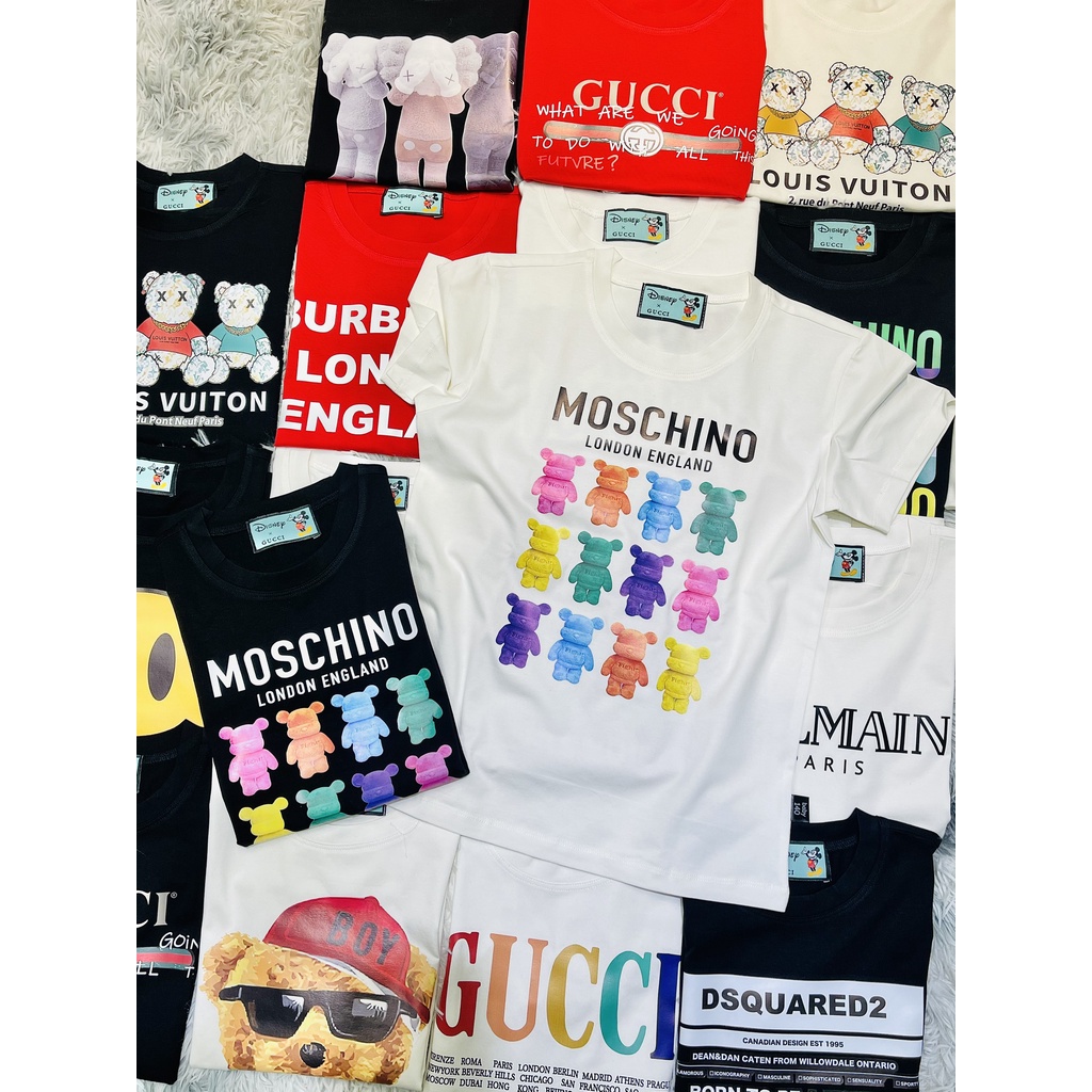 ÁO THUN CỘC TAY CHO BÉ MOSCHINO GẤU SẮC MÀU 100% CAO CẤP LOẠI 1