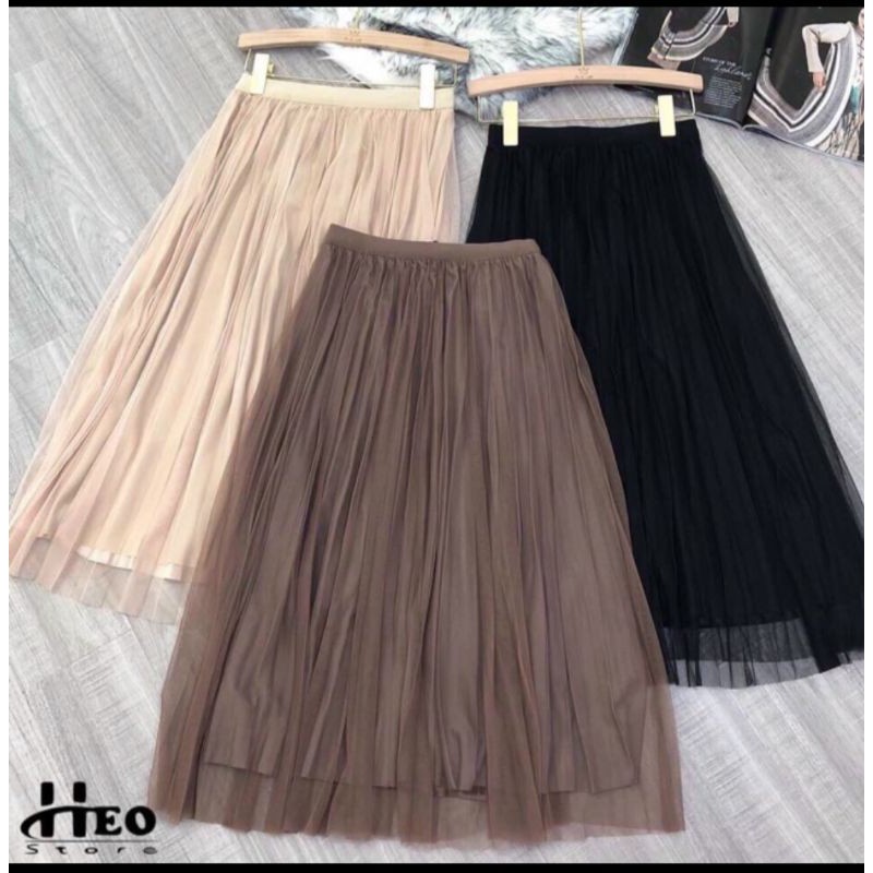 chân váy nhung phối lưới(xả kho)