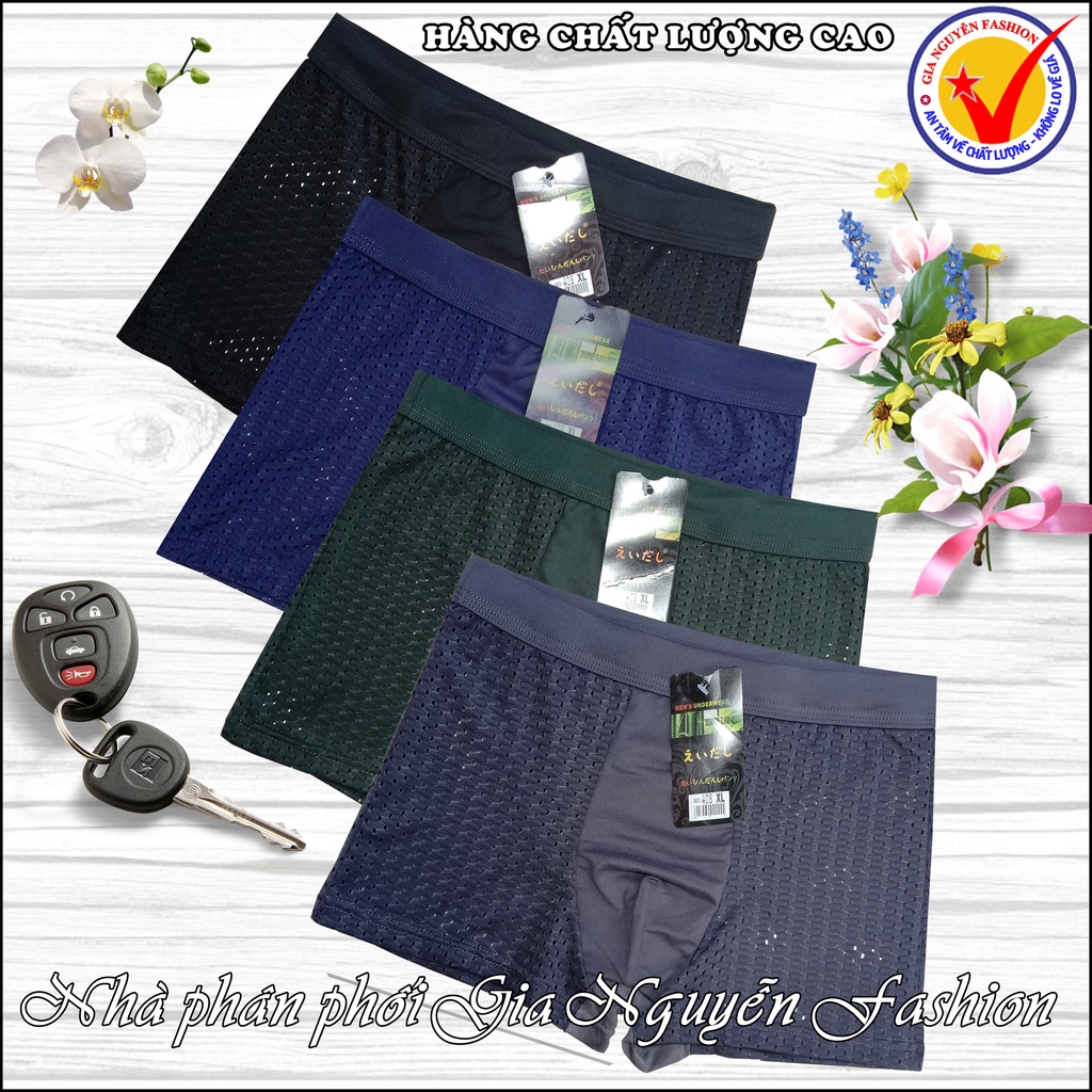 Combo 4 Quần sịp đùi nam Thun lạnh Thông hơi siêu mát - Hàng cao cấp xuất Nhật