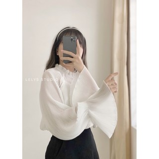 Áo voan dập li tay xoè