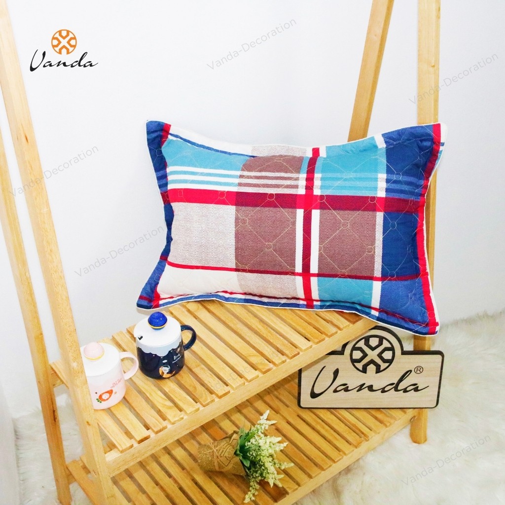 Vỏ gối đầu trần bông hình trám dày dặn chất liệu Cotton kích thước 45x65 (cm)