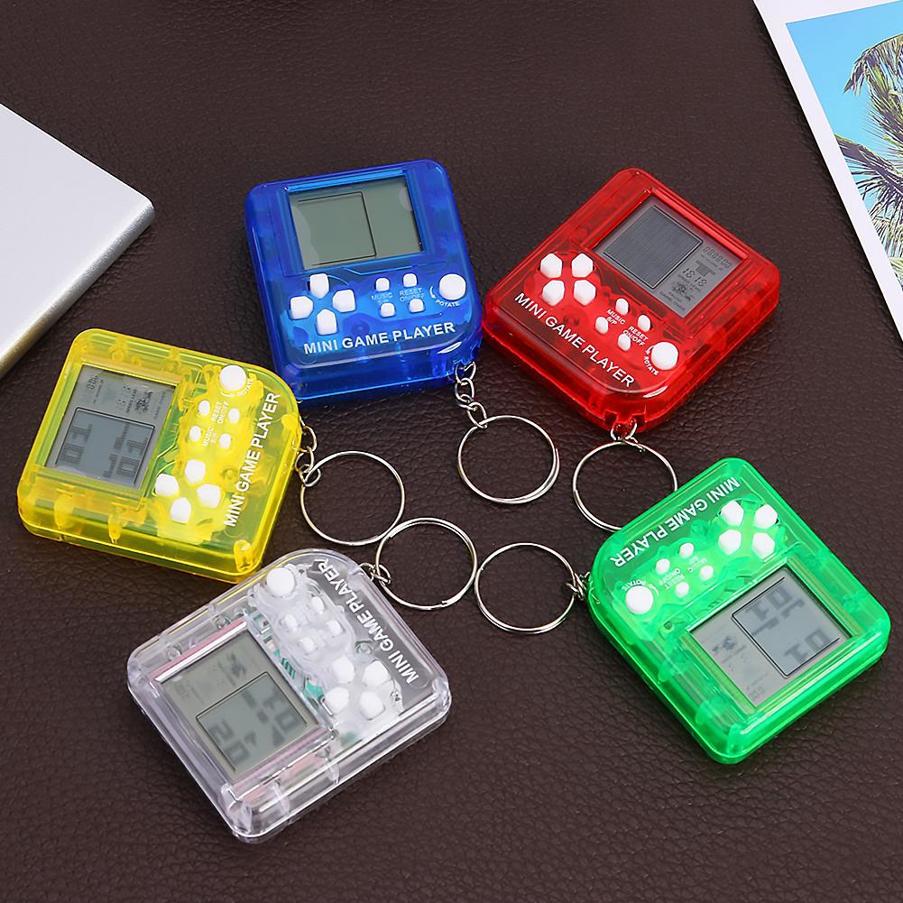 ♚Mybest♚Nostalgic Retro 26 Games Console Keychain Mini Tetris Game Player for Gift