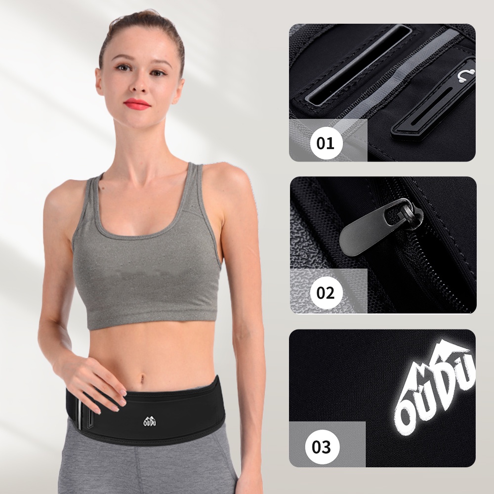 Túi Đeo Hông Thể Thao Siêu Mỏng Có Khóa Kéo Thời Trang Unisex