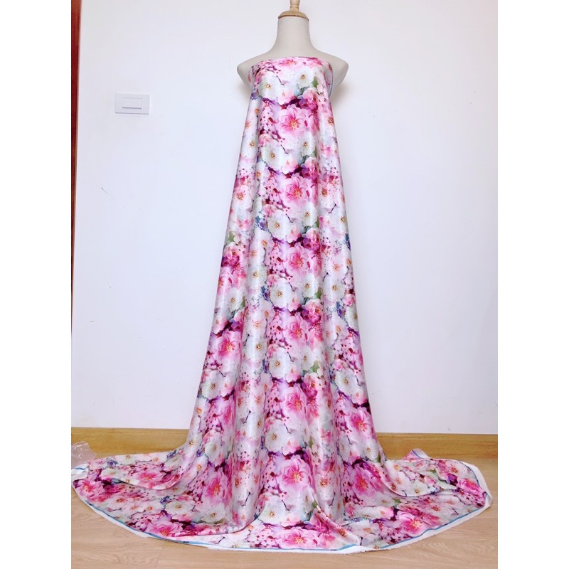 Vải lụa may áo dài, váy, sơ mi, tiệm vải của Hạp, mã 80, lụa vân xương cá chất mềm mịn