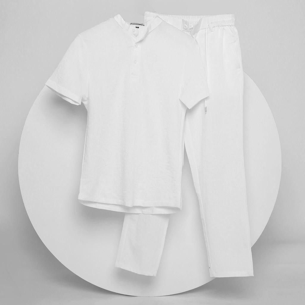 Đồ Bộ Đũi Nam, Set Bộ Quần Áo Đũi Chất Liệu Tự Nhiên Dày Dặn Thoáng Mát - Đũi 01 - Shopmens