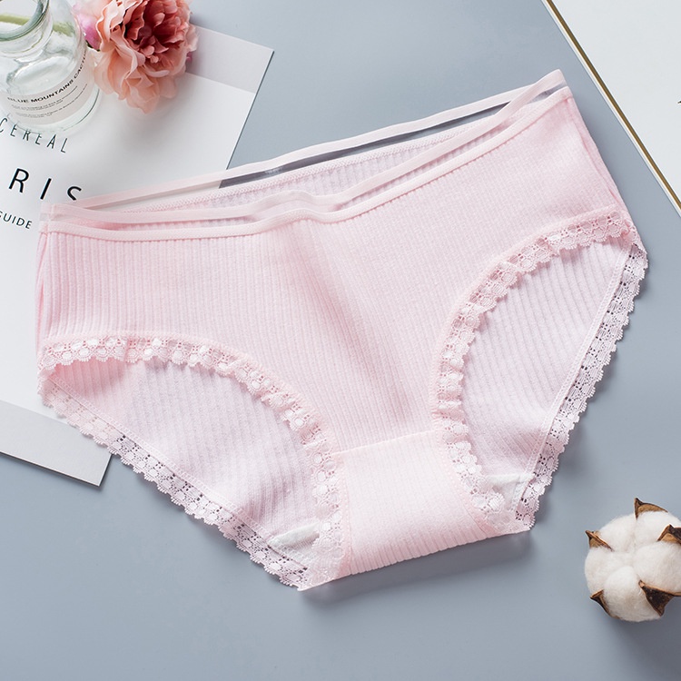 Set 10 quần lót nữ cotton kháng khuẩn cạp lưới viền ren gợi cảm phong cách Hàn Quốc dễ thương - QLN106