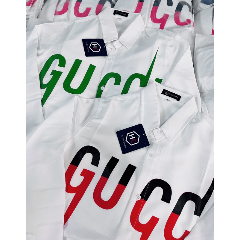 (HCM) ÁO SƠ MI NAM DÀI TAY - LOGO THƯƠNG HIỆU GUCCCI THỜI TRANG CỰC CHẤT - MẪU MỚI HOT NHẤT MẠNG XÃ HỘI , THỜI TRANG CỰC