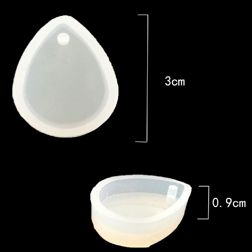 [risesky] Khuôn Silicone Làm Mặt Dây Chuyền Bằng Keo UV Hình Giọt Nước Kim Cương Pha Lê Giọt Nước ♨Trên đó