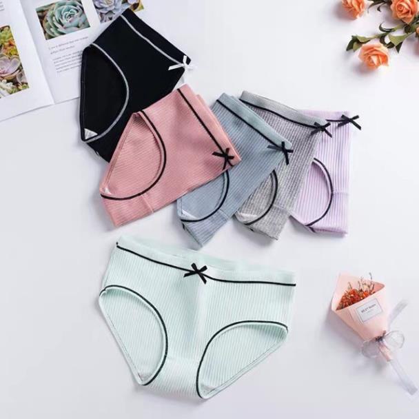 QUẦN LÓT COTTON GÂN TĂM HÀNG CAO CẤP. Co Giãn 4 chiều và Free Size từ 40kg tới 60kg.
