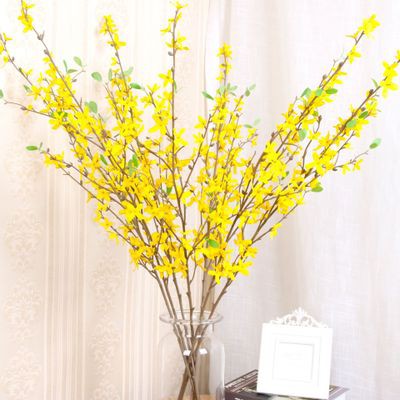 Hoa giả - Cành hoa mai mỹ lụa cao cấp nhập khẩu, hoa decor trang trí nhà cửa, rực rỡ sang trọng