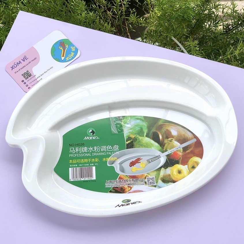[XÓM VẼ] Khay pha màu oval bằng nhựa 27x20 cm (palette)