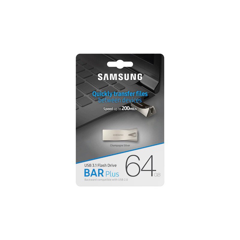 BAR Plus USB 3.1 Flash Drive 64GB Champagne Silver