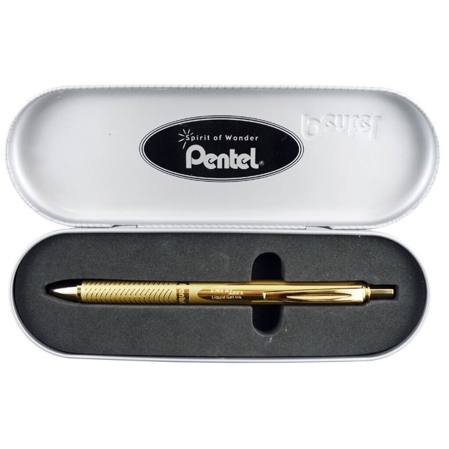 Bút ký cao cấp mực Gel nét 0.7 Pentel BL407 - mạ vàng kèm hộp sắt
