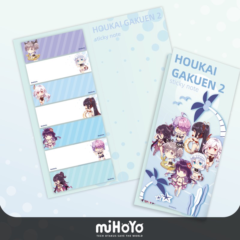 [miHoYo Official x HI3VNSHOP] Giấy ghi chú Sticky Note Valkyrie Chibi Đồ bơi mùa hè Guns Girl - Honkai Gakuen