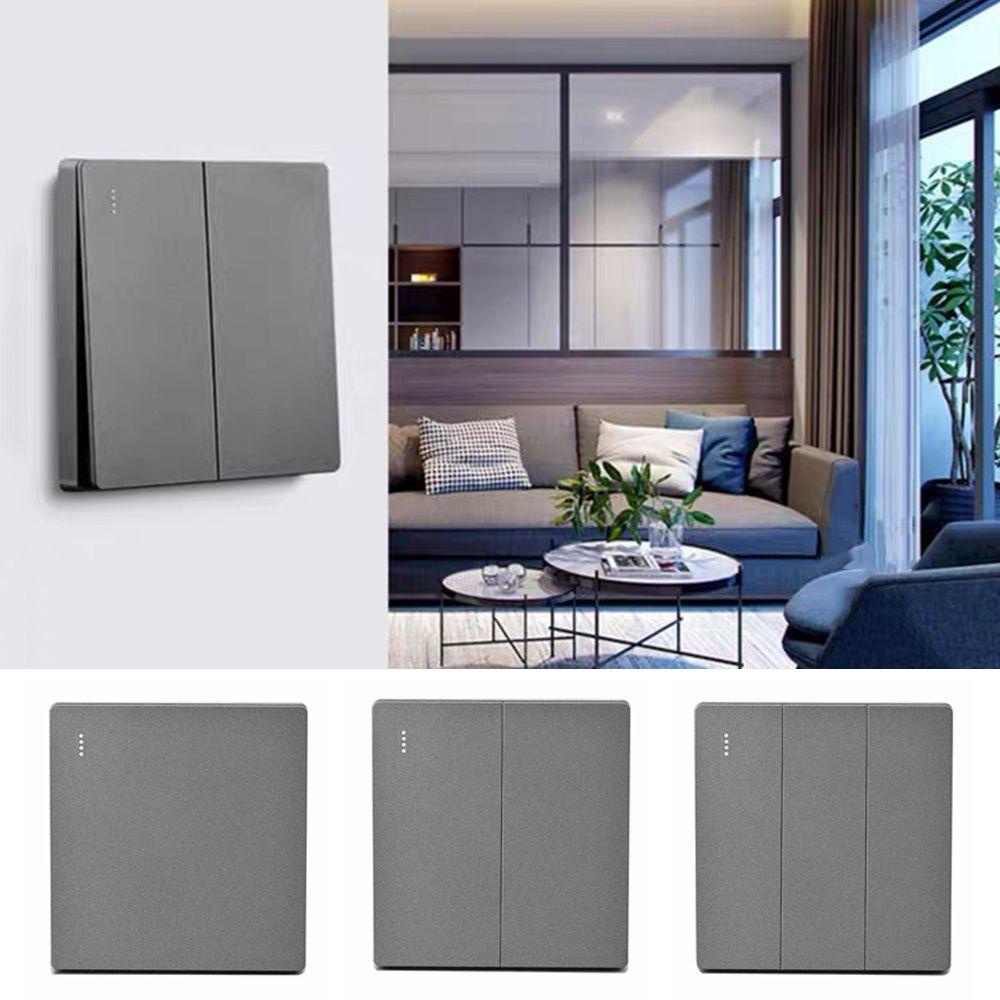 Công Tắc Đèn Tường Nhám Màu Xám Loại Lớn 86mm 24 Nút Bấm Zaijie