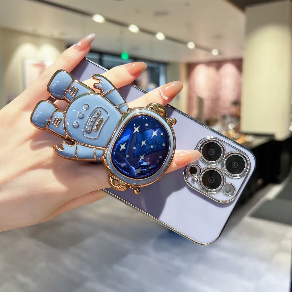 Ốp Điện Thoại Mềm Hình Phi Hành Gia Có Giá Đỡ Cho Iphone 12 pro max 11 pro max xs max xr x 13proamx plus
