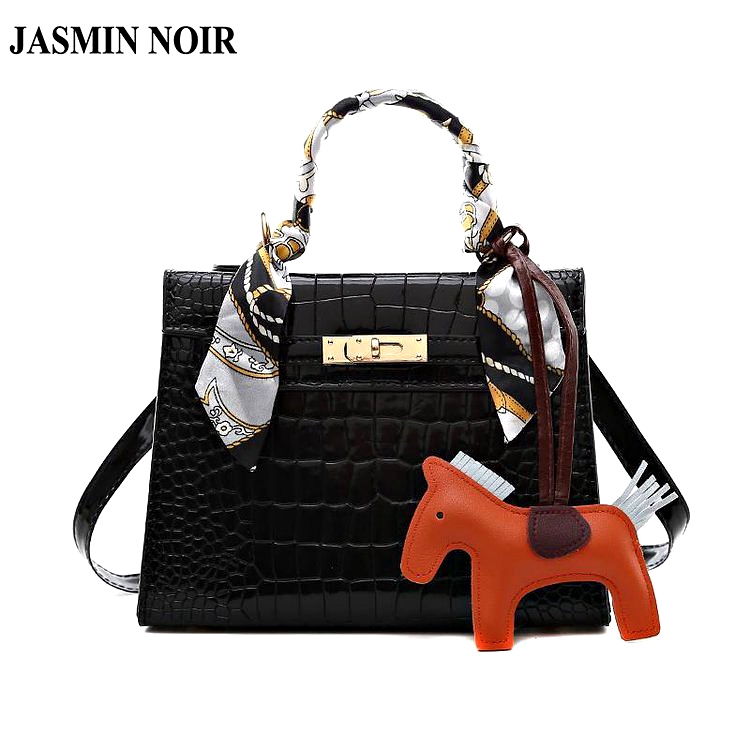 Túi Đeo Chéo JASMIN NOIR Vân Da Cá Sấu Thủ Công Sang Trọng 3 Kích Cỡ Tùy Chọn Thời Trang Nữ