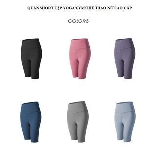 Quần Short Tập Gym ,Yoga, Aerobic nữ cạp cao Cao Cấp