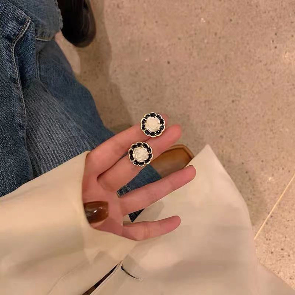 ★★★1 Đôi Bông Tai Hình Hoa Kiểu Retro Pháp Thời Trang Hàn Quốc