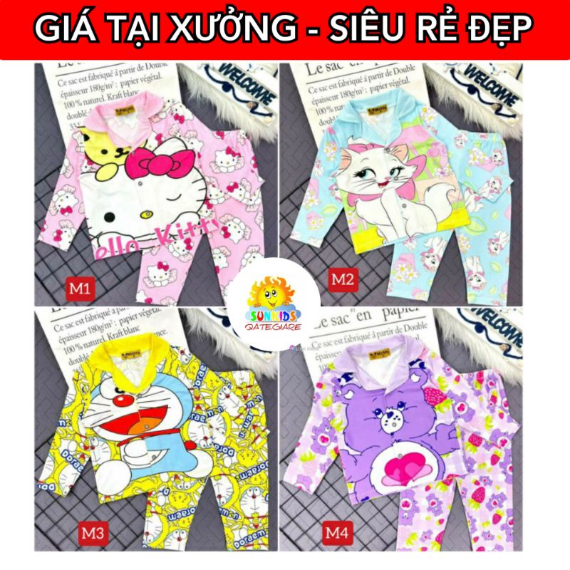 🔥LOẠI 1 MECKEYKIDS🔥10-22KG GSD4 ĐỒ BỘ TAY DÀI PIJAMA BÉ GÁI SIZE NHÍ THUN LẠNH 3D HELO KITTY HOẠT HÌNH