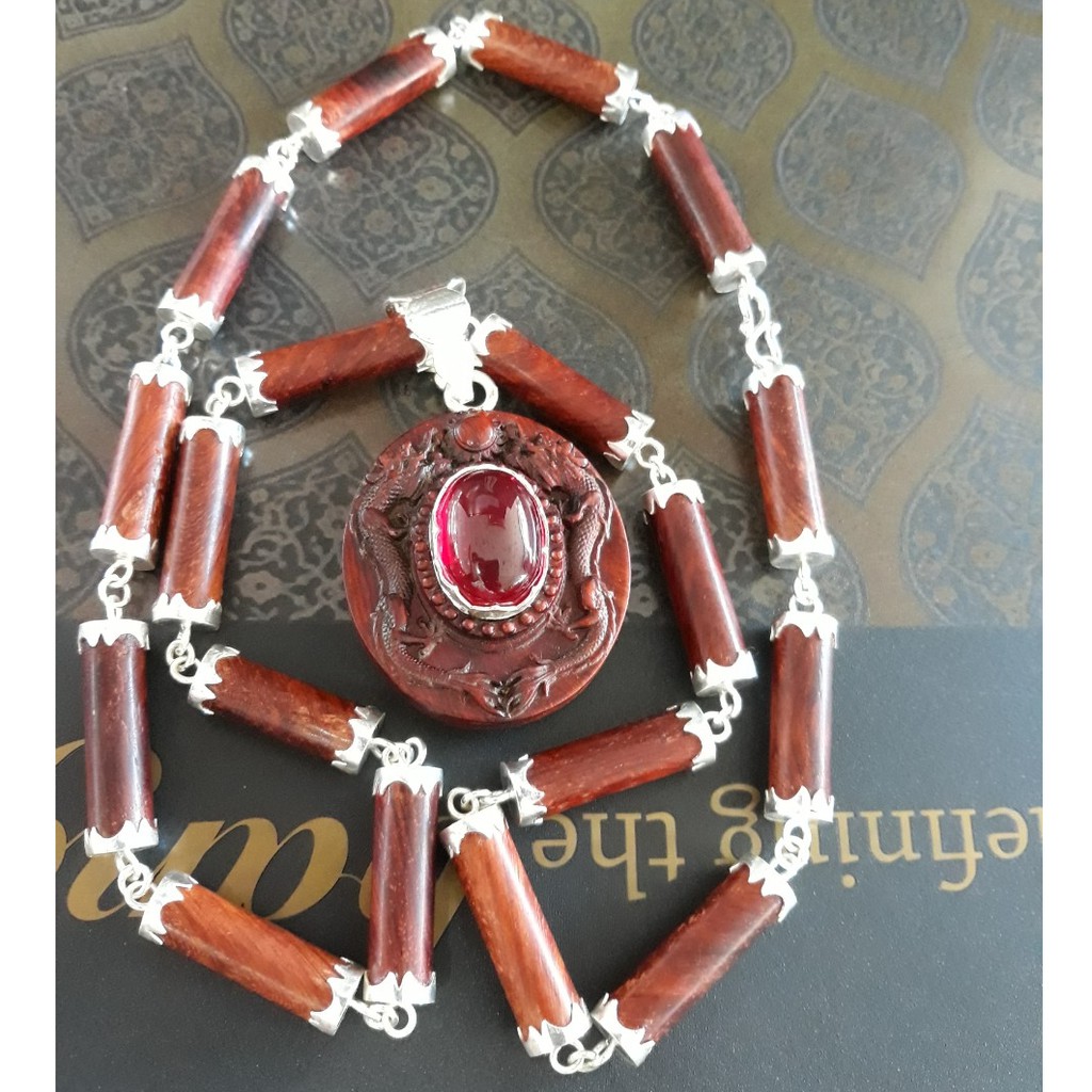 Dây chuyền gỗ bọc bạc