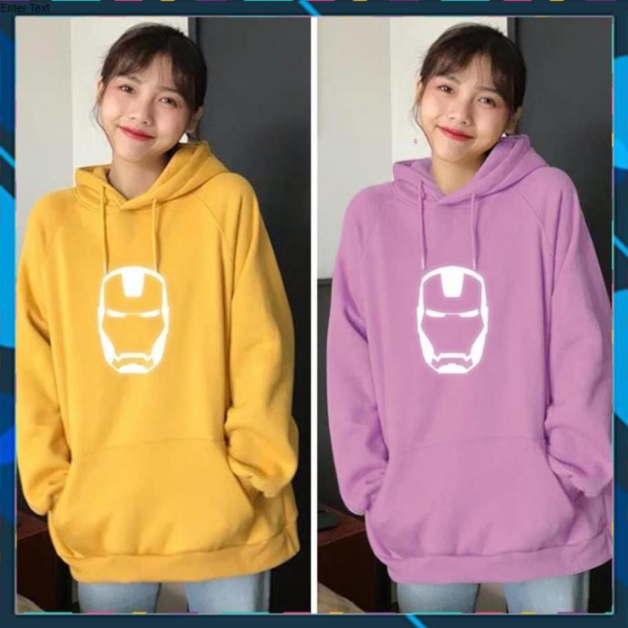 - Áo khoác hoodie phản quang , Áo nỉ Iron Man dày êm ái, Freesize Unisex cho nam và nữ - KN31 .