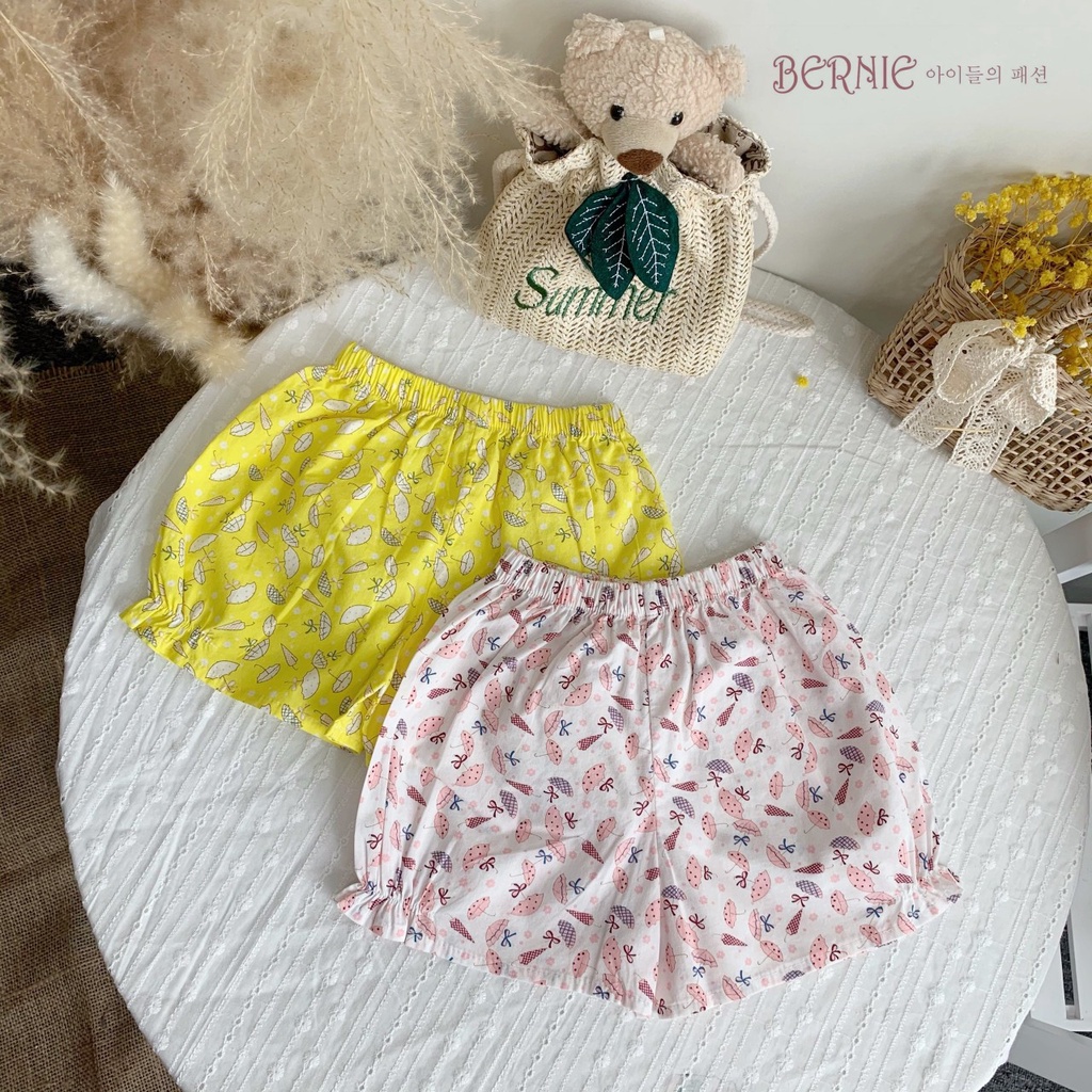 Bộ bé gái BERNIE bộ mặc nhà hoa nhí hoạ tiết ô xinh xắn 2 màu cho bé 9-21kg-20B032