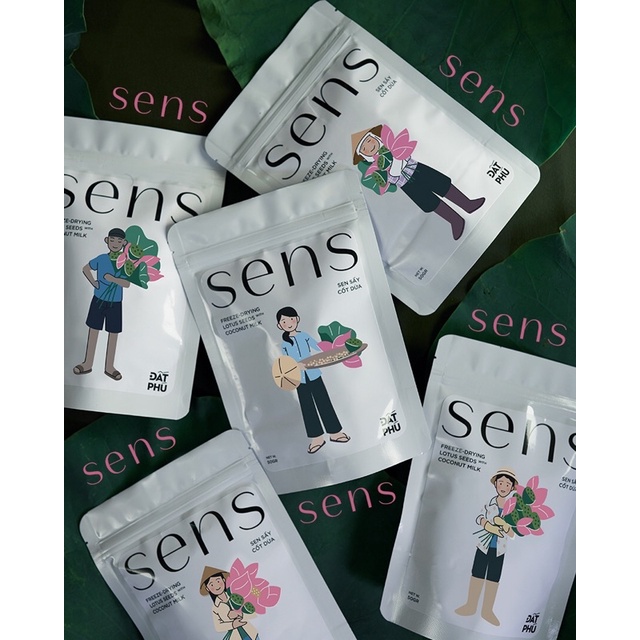 [Đất Phú Farm]. SENS - Sen sấy cốt dừa Túi 50G - Hạt ăn liền, ngọt nhẹ, hương thơm dịu nhẹ từ Sen và nước cốt dừa