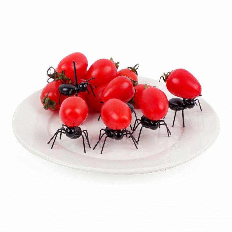 12pcs/set Nĩa Ăn Trái Cây Hình Con Kiến Dễ Thương