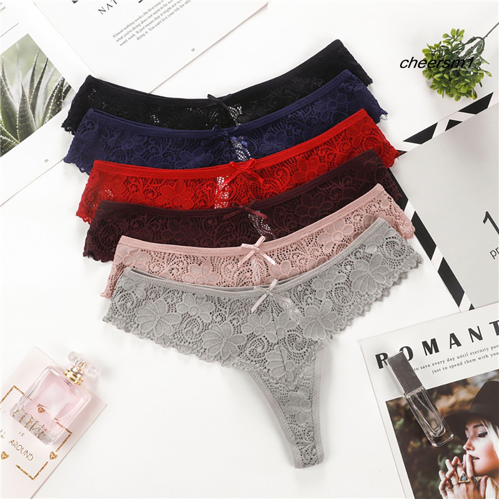 nội y bộ đồ lót Fashion Women Sexy Solid Color Elastic Ultrathin G-String Underwear Lace Thongs | BigBuy360 - bigbuy360.vn