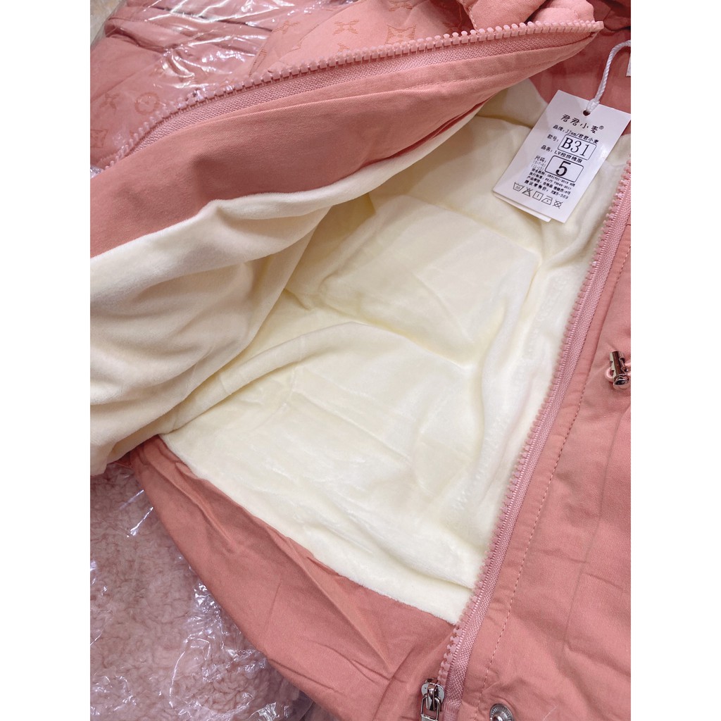 Áo khoác Parka hoạ tiết lót lông cho bé 12-23kg - Sẵn hàng
