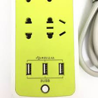 Ổ cắm điện 6 phích cắm 3 cổng usb