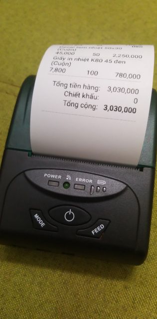 (TẶNG 5 CUỘN BILL) [Có Video] Máy In Hóa Đơn Di Động 5708DD (Bluetooth + Có Pin) | WebRaoVat - webraovat.net.vn