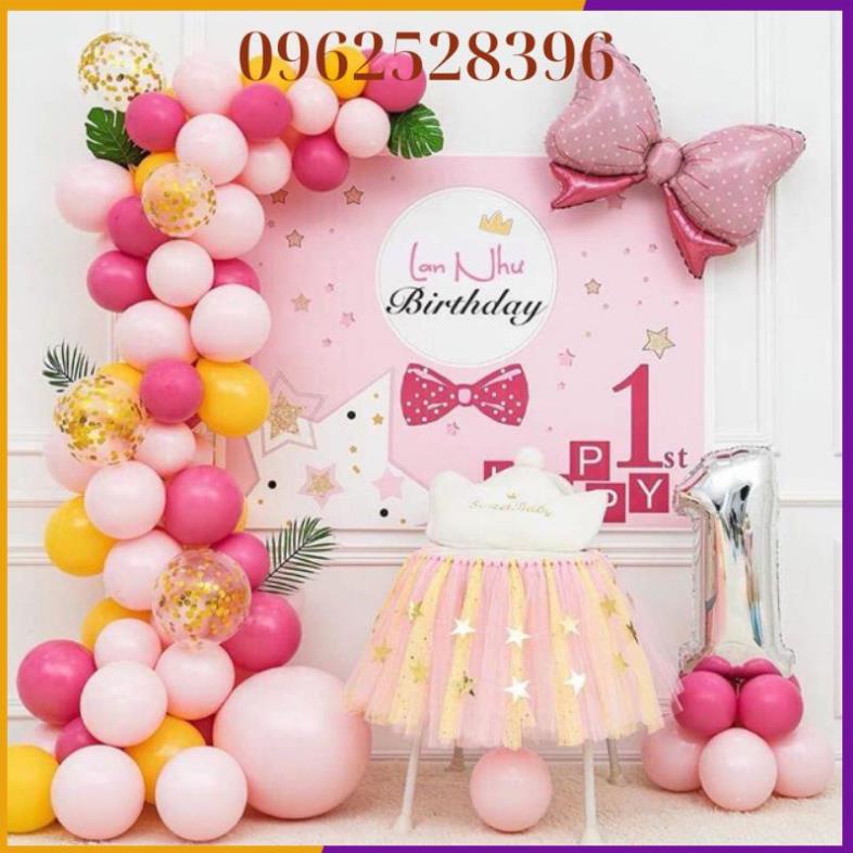 Set Bóng Sinh Nhật Kèm Phông In Tên { Tặng KÈM Bơm + Băng Keo }