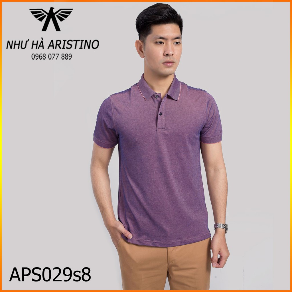 XẢ KHO CHỈ CÒN S  Regular Áo polo nam Aristino APS029S8 Trẻ Trung Tím còn M Slim