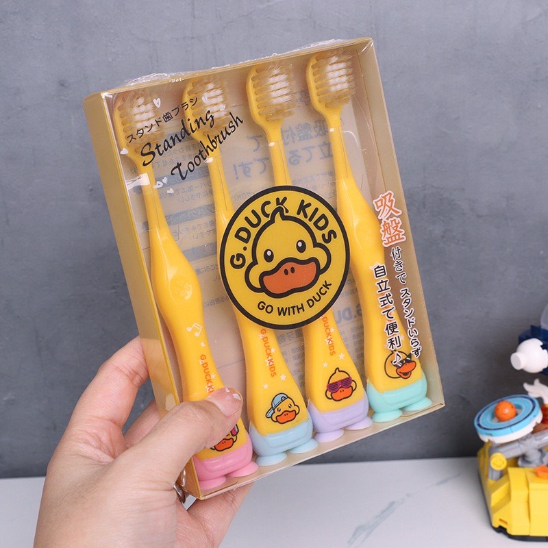 SET 4 Bàn Chải Vịt Vàng Cho Bé ~ Bàn Chải Xuất Nhật G.DUCK KID